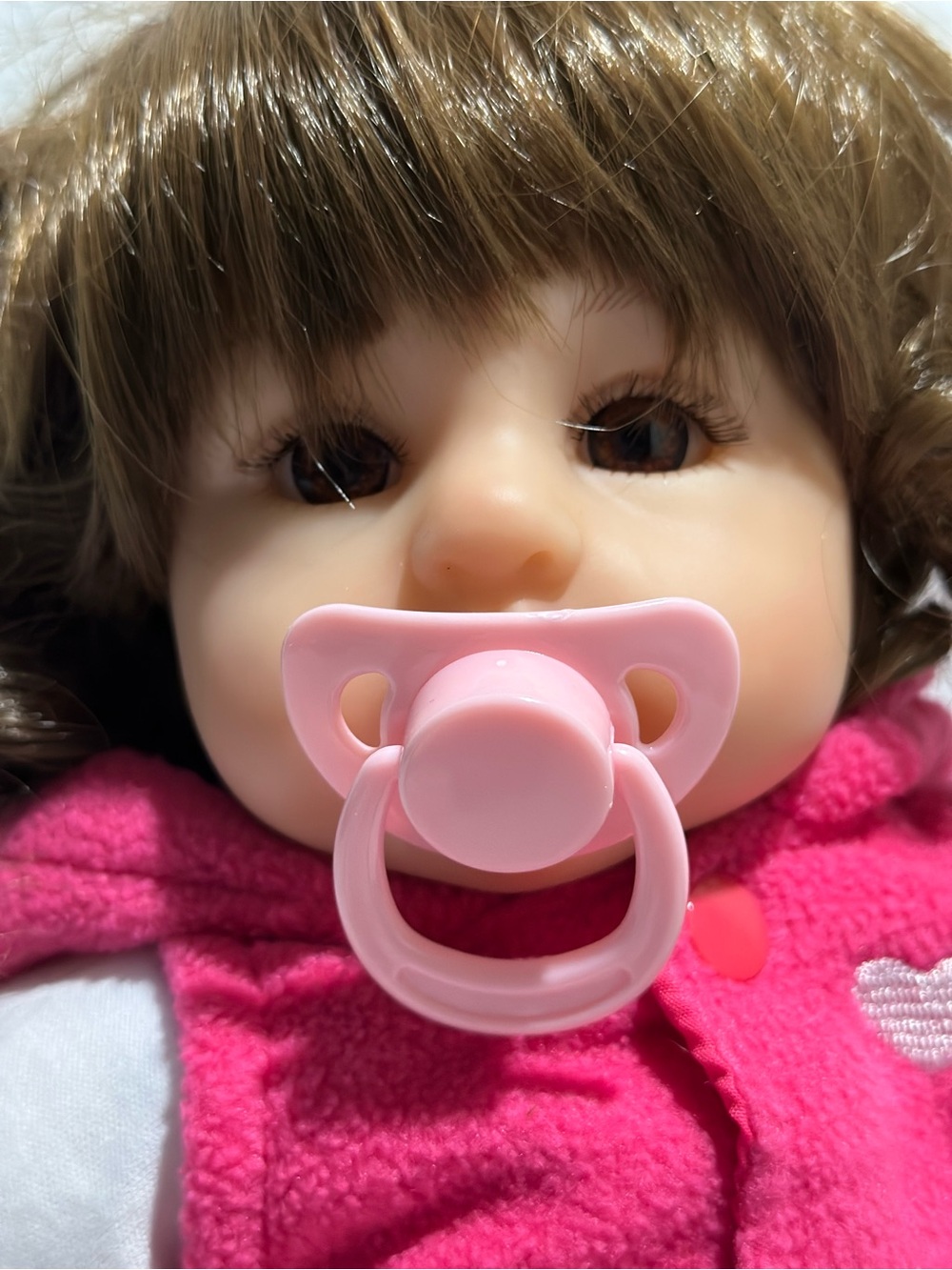 Pink Polka Dot Baby Doll with Pacifier and Plush Toy - Kids Toys 18 Inches - Picture 9 of 10